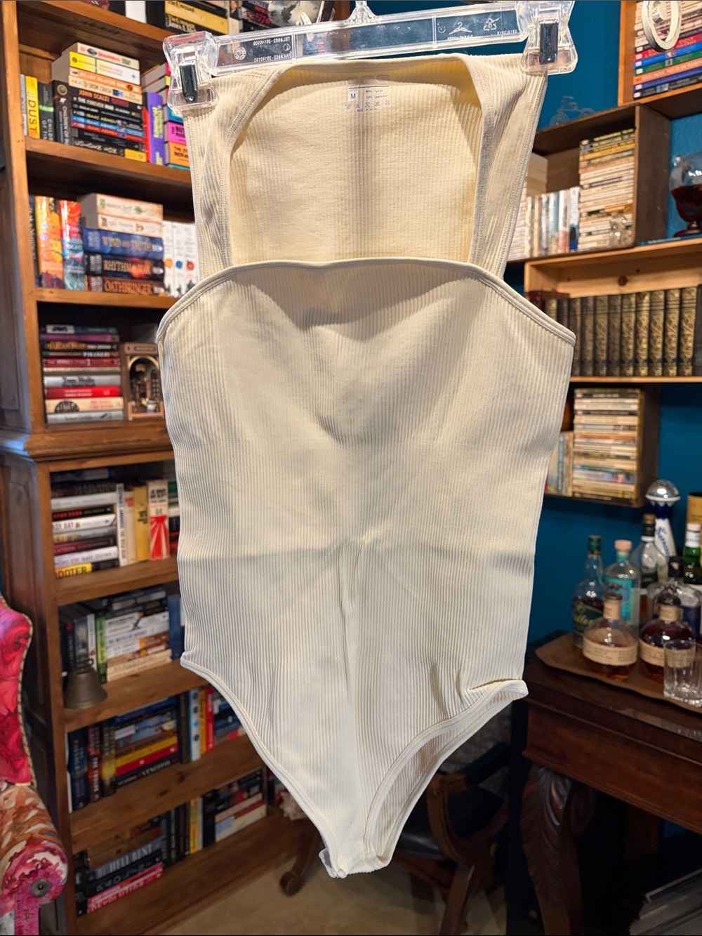 Ribbed Cream One-Piece Bodysuit – Minimal Tank Style